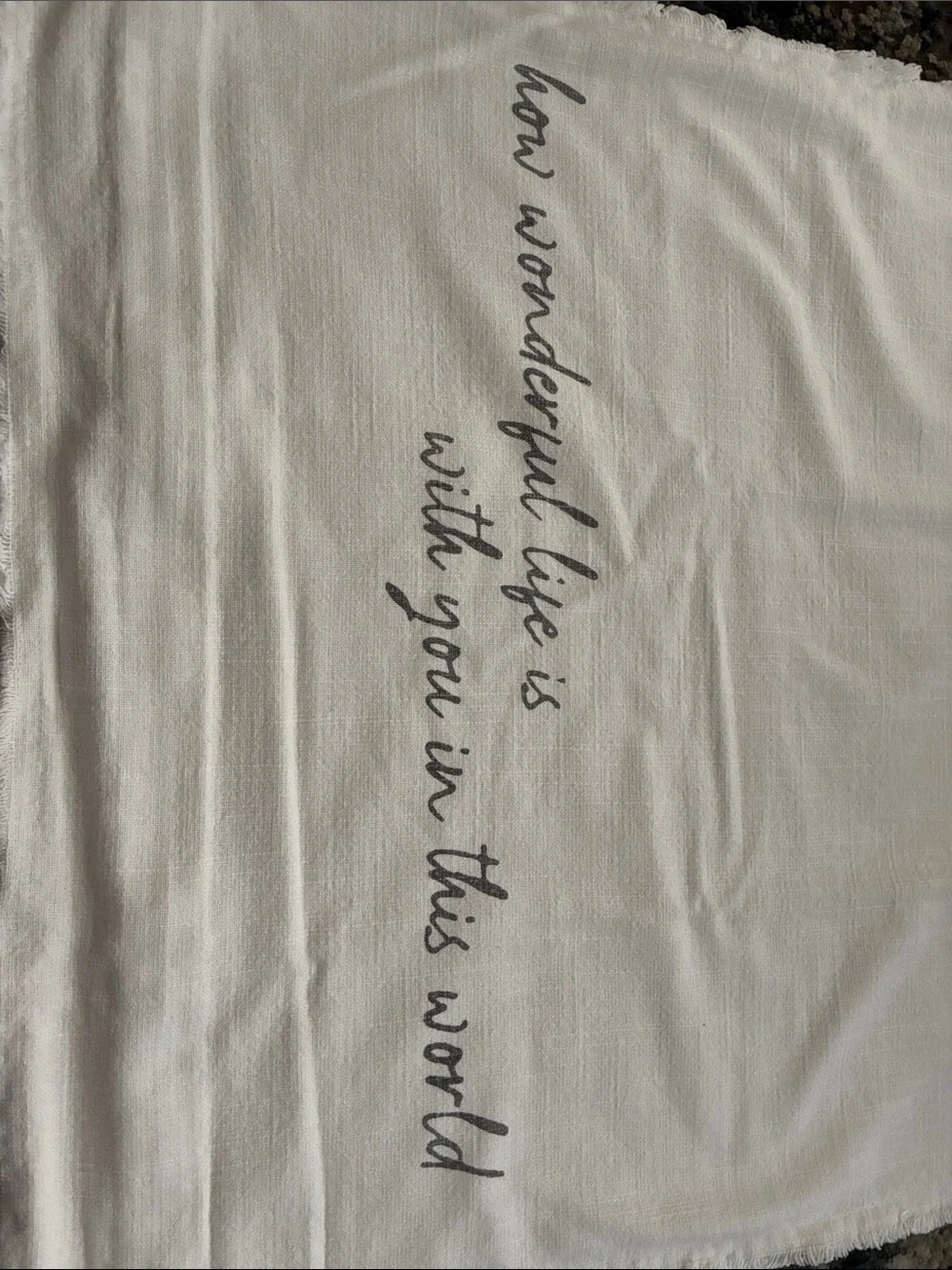 Throw Pillow Cover with Script “how wonderful life is with you in this world”